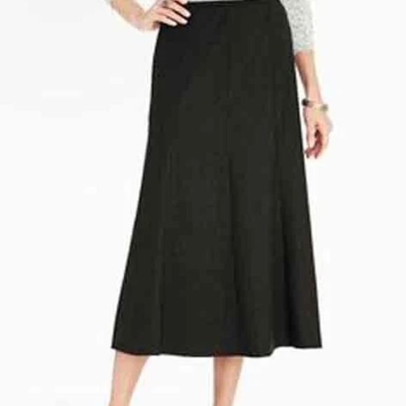 $139 New TALBOTS RIDING CAREER A-line SKIRT 100% ITALY WOOL BLACK NWT Size 14 - Picture 1 of 9
